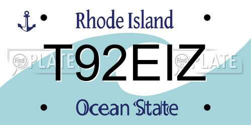 T92EIZ Rhode Island License Plate