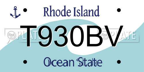 T930BV Rhode Island License Plate