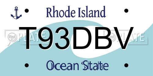 T93DBV Rhode Island License Plate