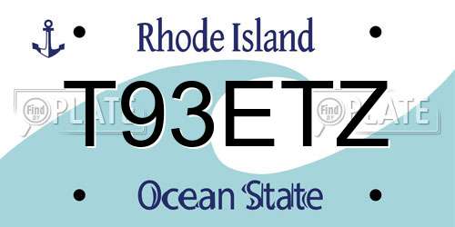 T93ETZ Rhode Island License Plate