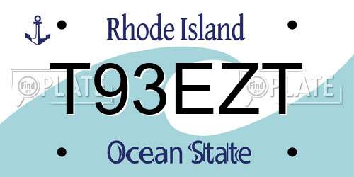 T93EZT Rhode Island License Plate