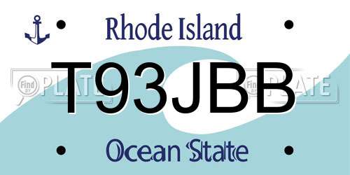 T93JBB Rhode Island License Plate
