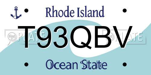 T93QBV Rhode Island License Plate