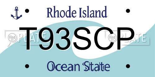 T93SCP Rhode Island License Plate