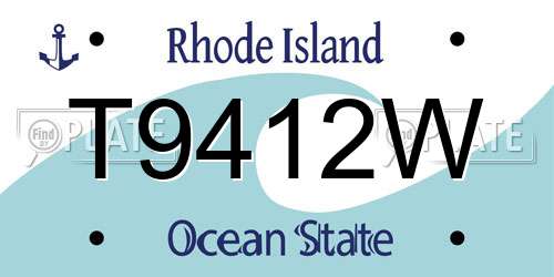 T9412W Rhode Island License Plate