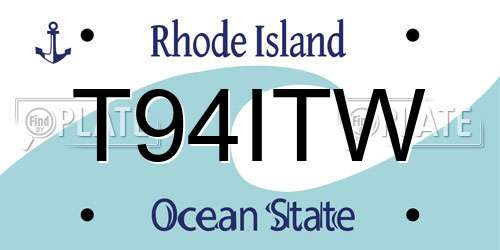 T94ITW Rhode Island License Plate