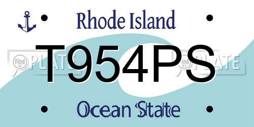 T954PS Rhode Island License Plate
