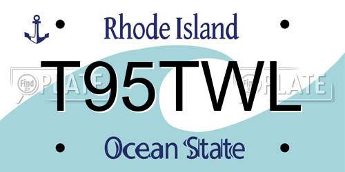 T95TWL Rhode Island License Plate