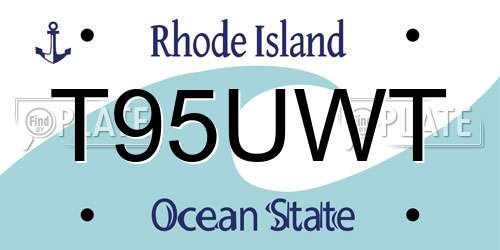 T95UWT Rhode Island License Plate