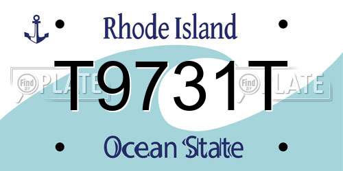 T9731T Rhode Island License Plate