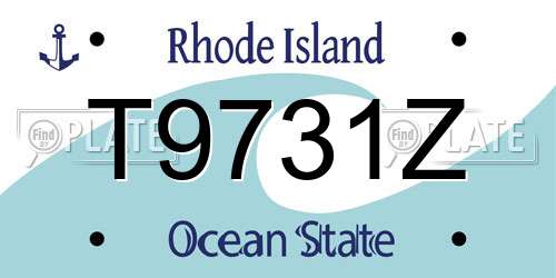T9731Z Rhode Island License Plate