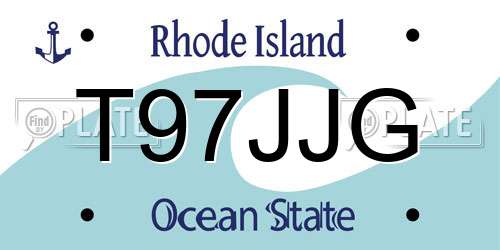 T97JJG Rhode Island License Plate