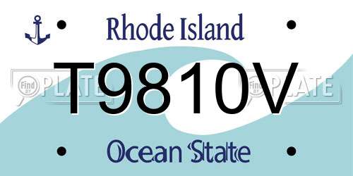 T9810V Rhode Island License Plate
