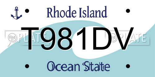 T981DV Rhode Island License Plate
