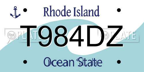 T984DZ Rhode Island License Plate