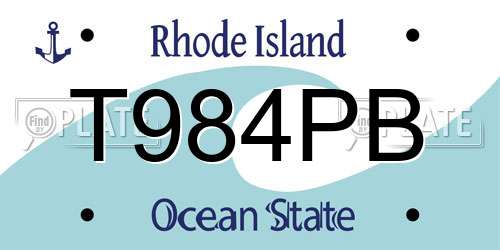 T984PB Rhode Island License Plate
