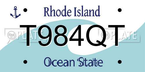 T984QT Rhode Island License Plate