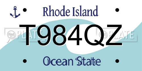 T984QZ Rhode Island License Plate