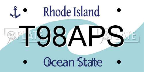 T98APS Rhode Island License Plate