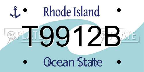 T9912B Rhode Island License Plate
