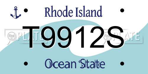 T9912S Rhode Island License Plate