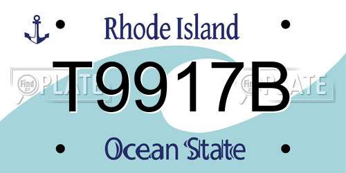 T9917B Rhode Island License Plate