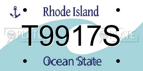 T9917S Rhode Island License Plate