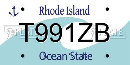 T991ZB Rhode Island License Plate