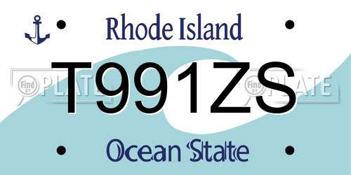 T991ZS Rhode Island License Plate