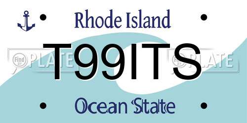 T99ITS Rhode Island License Plate