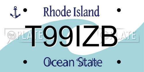 T99IZB Rhode Island License Plate