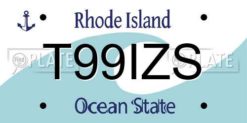 T99IZS Rhode Island License Plate