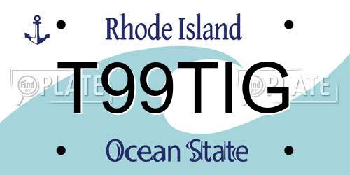 T99TIG Rhode Island License Plate