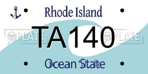 TA140 Rhode Island License Plate