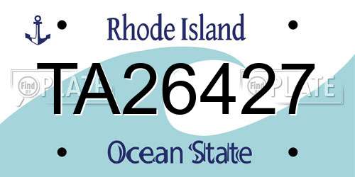 TA26427 Rhode Island License Plate