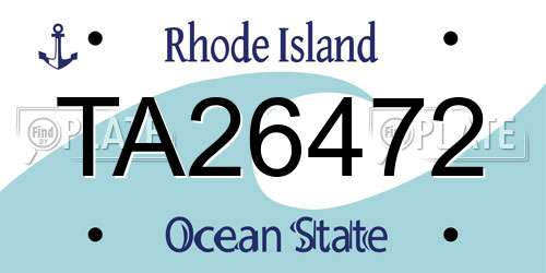 TA26472 Rhode Island License Plate