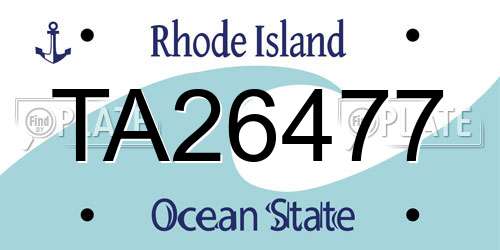 TA26477 Rhode Island License Plate