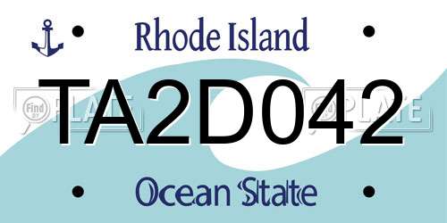 TA2D042 Rhode Island License Plate