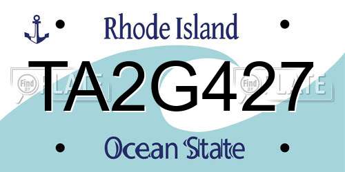 TA2G427 Rhode Island License Plate