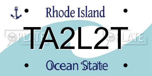 TA2L2T Rhode Island License Plate