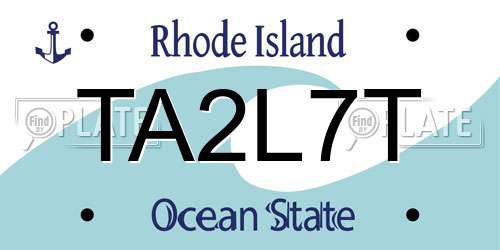 TA2L7T Rhode Island License Plate