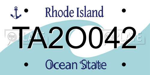 TA2O042 Rhode Island License Plate