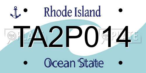 TA2P014 Rhode Island License Plate