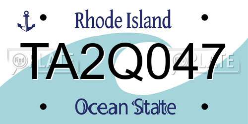 TA2Q047 Rhode Island License Plate