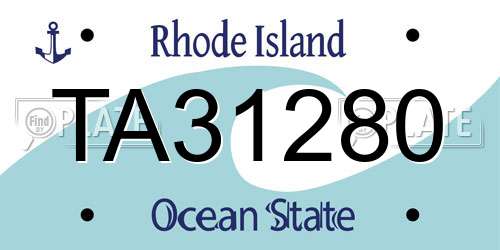 TA31280 Rhode Island License Plate