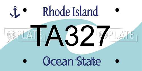 TA327 Rhode Island License Plate