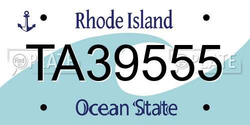 TA39555 Rhode Island License Plate