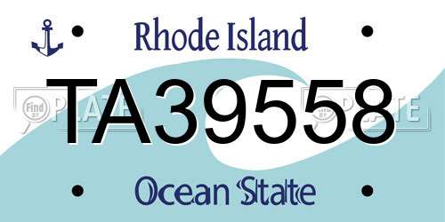 TA39558 Rhode Island License Plate