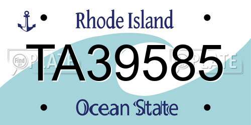 TA39585 Rhode Island License Plate