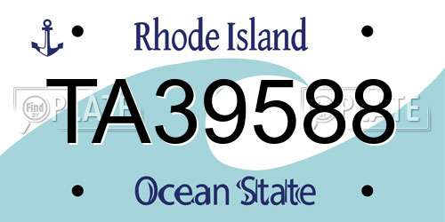 TA39588 Rhode Island License Plate